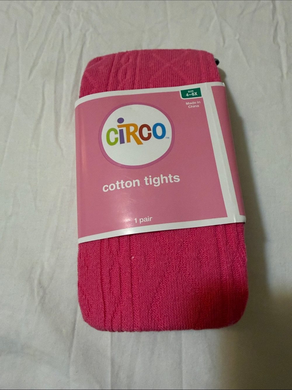 Circo Bright Pink Cotton Cable-Knit Tights